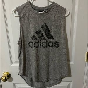 grey adidas tank top